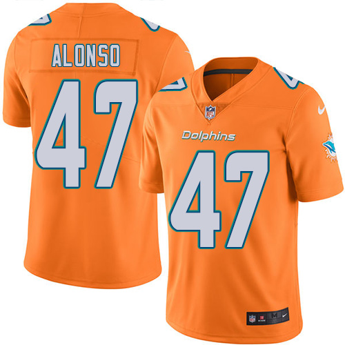 Nike Dolphins #47 Kiko Alonso Orange Men's Stitched NFL Limited Rush Jersey